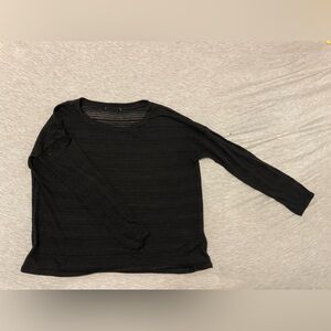 Black long sleeve sheer top